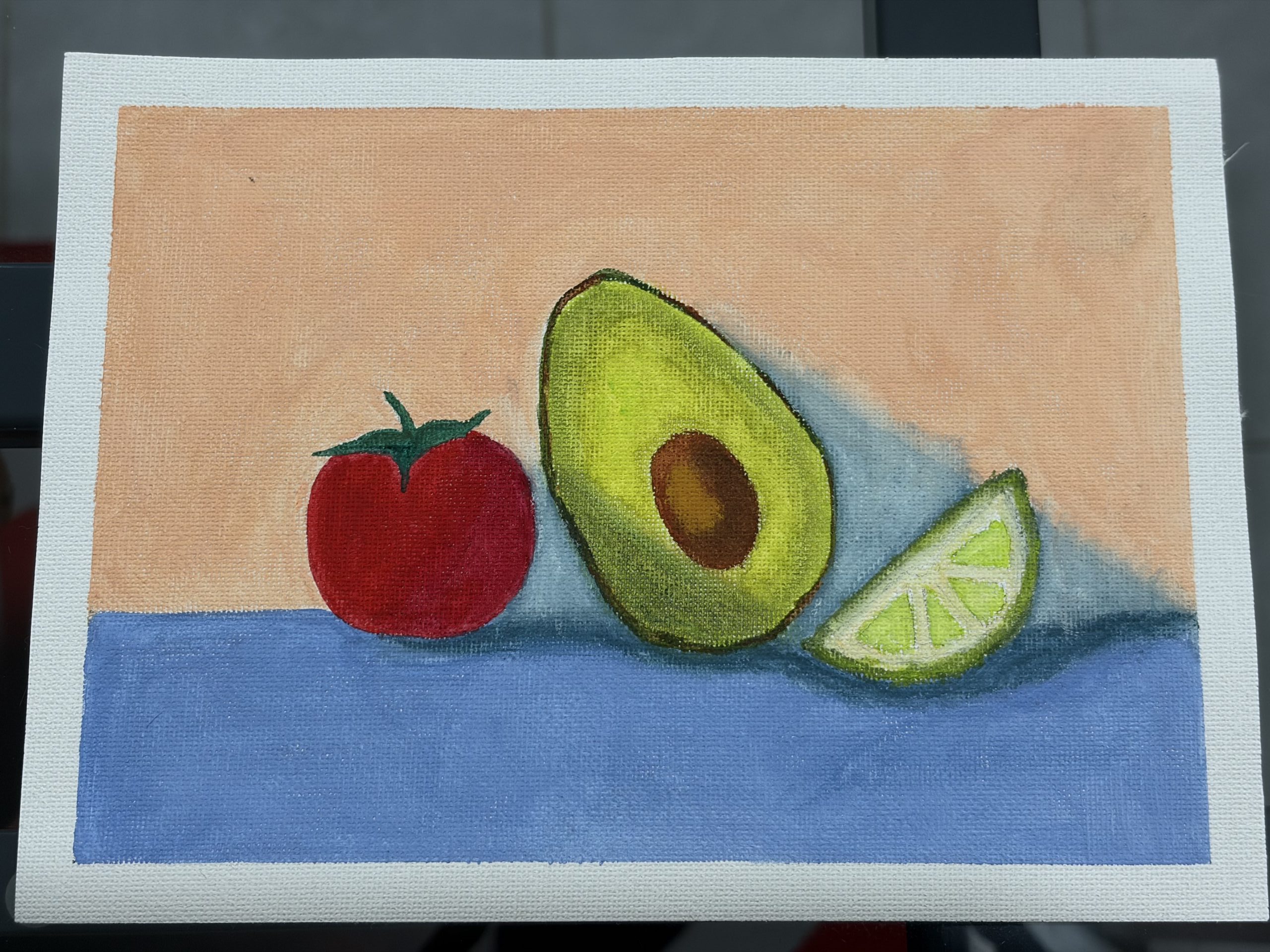 Gouache en lienzo